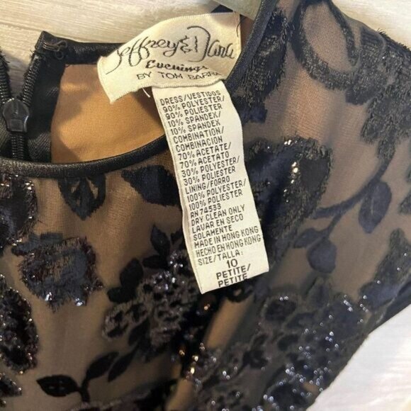 Jeffrey & Dara Womens Black Scoop Neck Cap Sleeve Beads Embellished Velvet dress - Picture 5 of 6